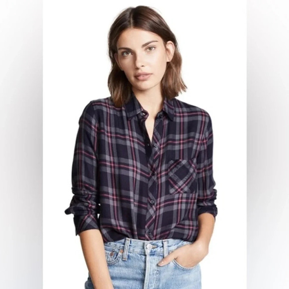 Rails Tops - NWT Rails Hunter Button Down Shirt in Coal-Grey-Rose Small